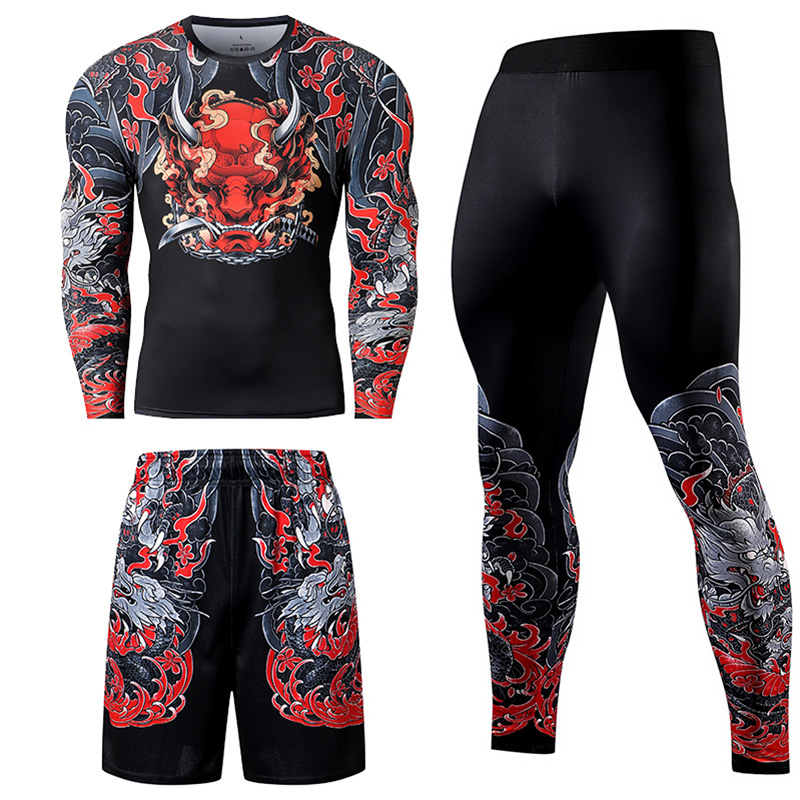 2/3PCS Men Jiu jitsu Tracksuit - Compression Long Pant recension och pris