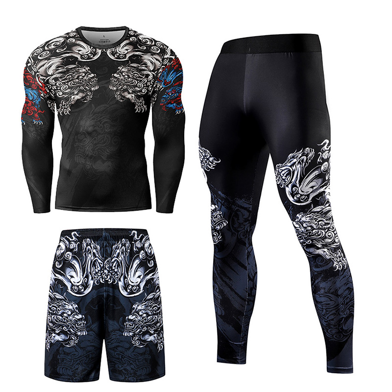 2/3PCS Men Jiu jitsu Tracksuit - Compression Long Pant recension och pris