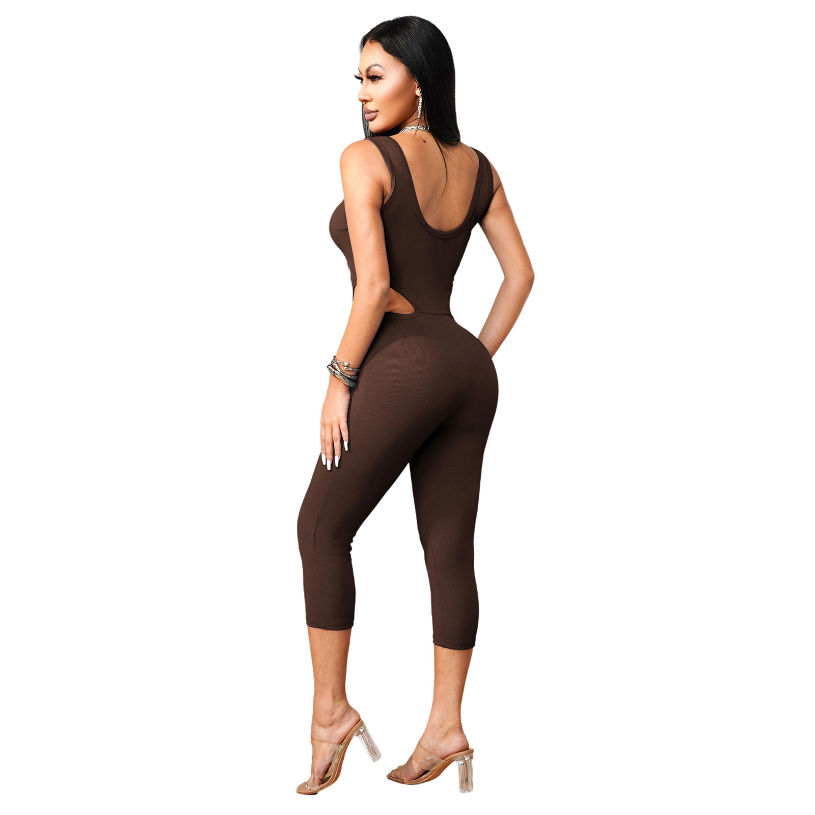 Women Workout Jumpsuit Sleevel - Tank Top Ribbed recension och pris