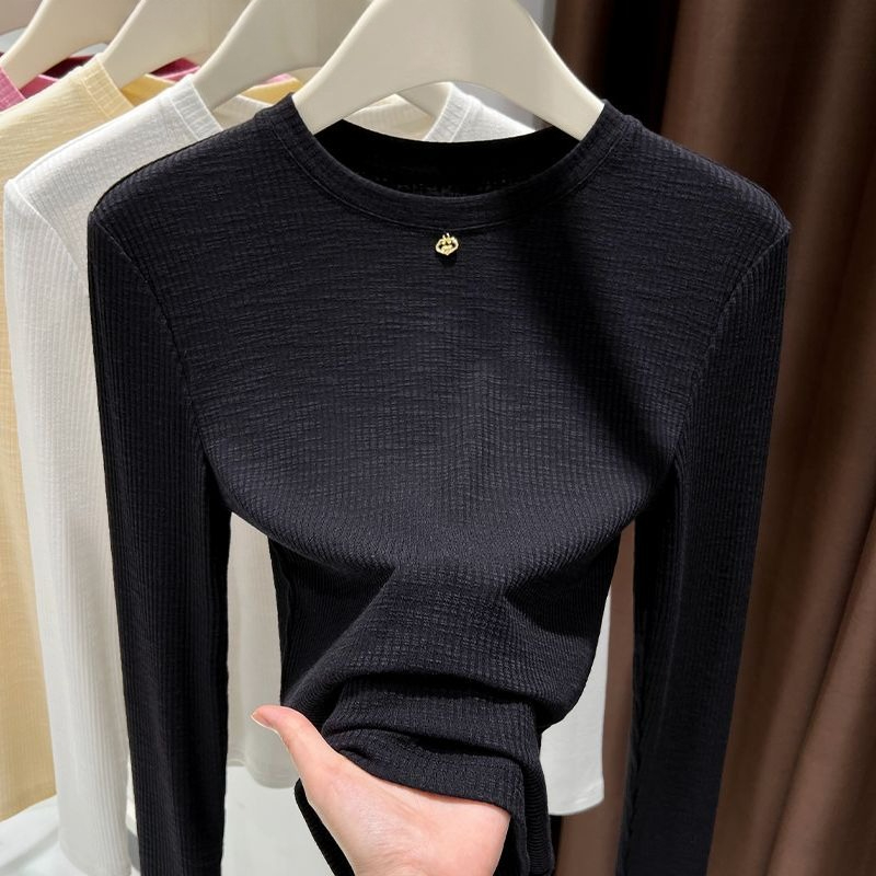 Women Slub Cotton Long Sleeve  - Undershirt Crew Neck recension och pris