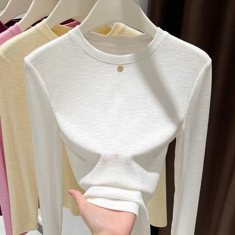 Women Slub Cotton Long Sleeve  - Undershirt Crew Neck recension och pris