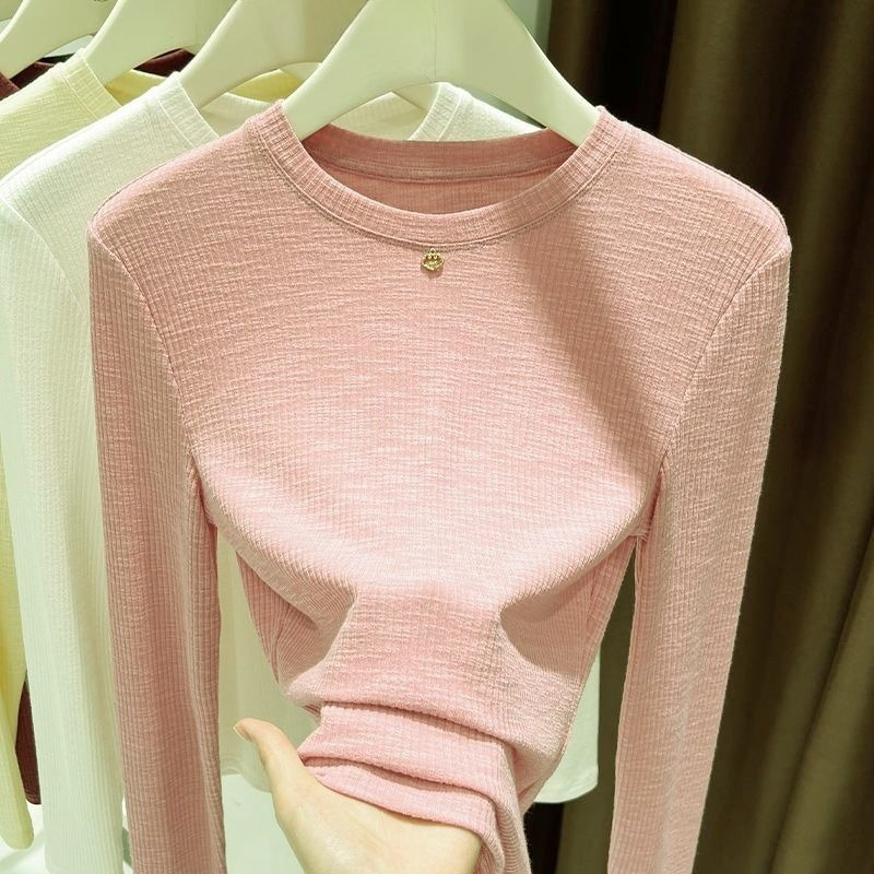Women Slub Cotton Long Sleeve  - Undershirt Crew Neck recension och pris