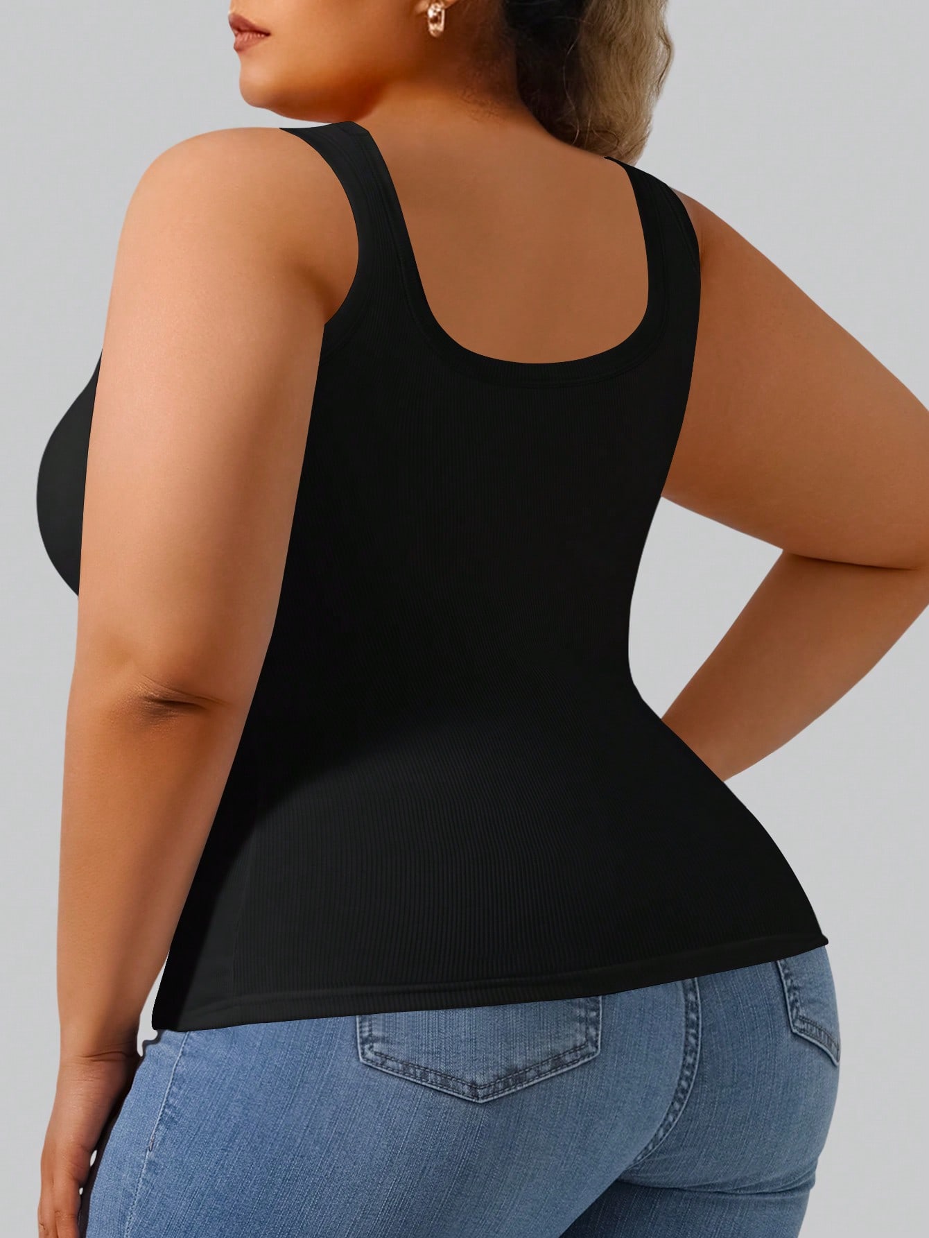 Plus Size Women's High Stretch - Tank Top Ribbed recension och pris